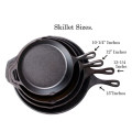 Best Selling Pre-seasoned Köche Set von drei Gusseisen Skillets